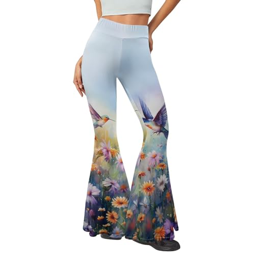 Women Bootcut Yoga Pants Tummy Control Workout Yoga Pants High Waisted Flare Leggings