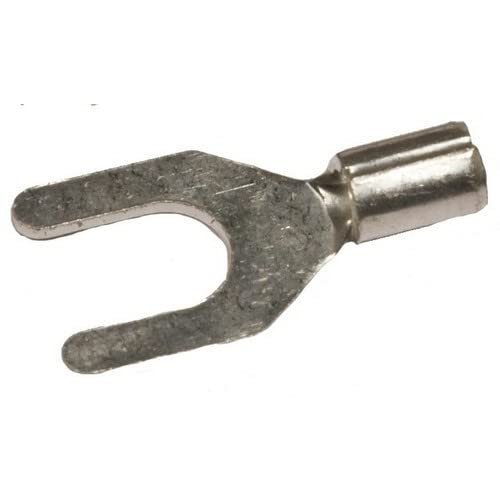 11524 Spade Terminal, Non Insulated, 16-14 Wire Size, 6 Stud Size, 500-Pack
