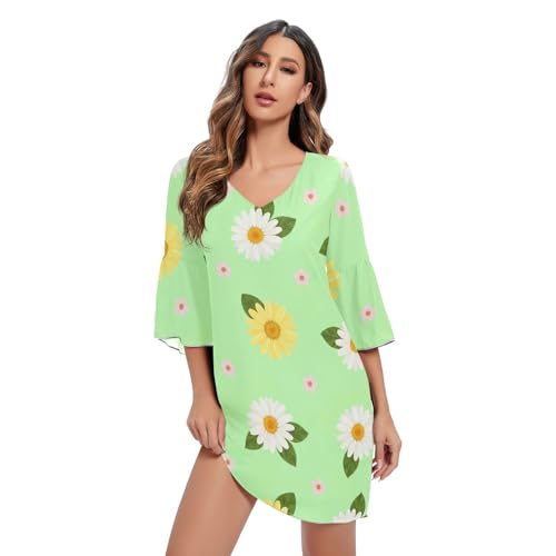 Robe courte à pâquerettes pour vos fêtes d'été et pique-niques