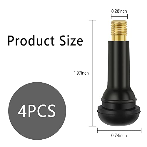 4Pcs Tr413/Tr414 Snap-In Valve Stems For Tubeless Valve(0.453"/11.5Mm Rim Holes) Extension Tubeless Valve Stems Fit Car,Trucks,Trailers,Atvs And Motorcycles (Tr414/4Pcs) #TOP1