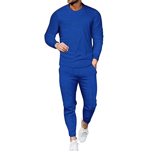 Survêtement de sport en coton mélangé de qualité supérieure bleu XL