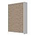 SMARTBett Cama de armario Classic con muelles neumáticos, 140 x 200 cm, vertical, color blanco y roble salvaje, cama de pared plegable para habitación de invitados, oficina, salón, dormitorio