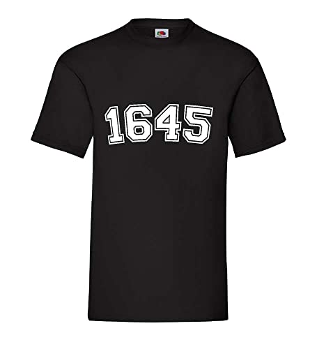 T-shirt noir homme 1645 premium taille XXXL finitions soignées