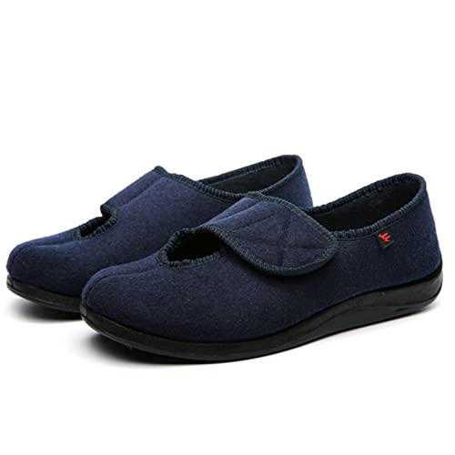 LEEWEE Diabetische Schuhe Für Ältere Wanderschuhe Verstellbarer Abschluss Atmungsaktivem Leichtgewicht Für Geschwollene Fuß Ödeme Plantarfasziitis Alle Jahreszeiten Helfen Ihnen,Blau,46 Cover