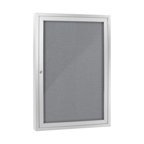 Enclosed Bulletin Board with Locking Door, Outdoor Bulletin Board Weatherproof, Lockable Display Case for Home, Office, and Community Use(23.6“L x 35.4' W Gray)