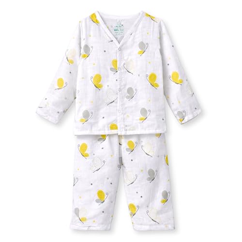 Image of The Boo Boo Club Kids 100% Cotton Muslin Printed V Neck Long Sleeve TopBottom Set | Night Suit for Baby Girl and Boy