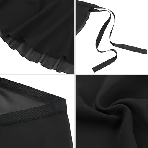 Century Star Ballet Skirt Women Adult Girls Dance Skirt Toddler Wrap Chiffon Skirt Leotards Adjustable Ballerina Dance Clothes Black X-Large thumb #2