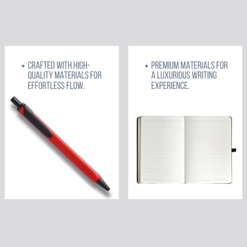 Image of 2 in 1 Personalized Office Gift Set of Pen and Notebook Diary with Your Name Engraved, A gift for all Corporate and Personal Occasions (Red)