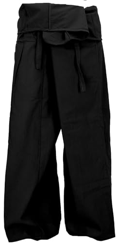 GURU SHOP Thai Fischerhose aus Baumwolle, Loose fit Wickelhose, Weite...