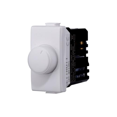 Regulador regulador de perilla compatible Bticino Matix para cargas resistivas 100W 1000W ON/OFF color blanco