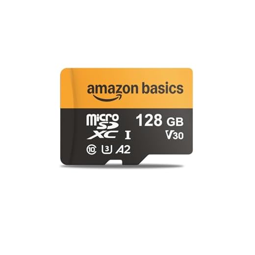 Amazon Basics Tarjeta MicroSDXC de 128 GB con Adaptador, Velocidad de Lectura de hasta 200 MB/s, Paquete de 1