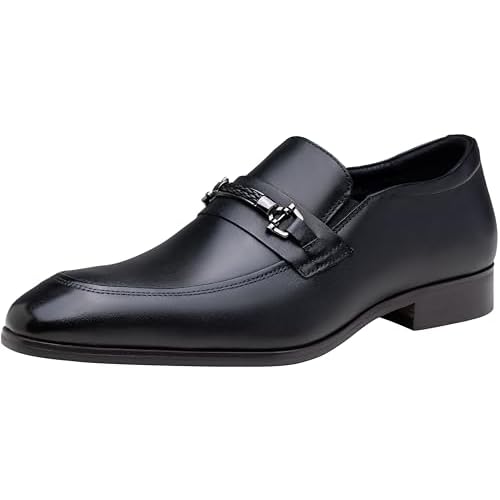Jouesn Men's Dress Shoes Premium Leather Penny Loafers for Men Slip-On Formal Dress Loafers for Men
