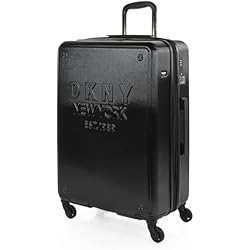 Dkny Maletas DKNY - Maletas Medianas - Maleta Mediana 4 Ruedas, Maleta Viaje Mediana, Maletas De Viaje, Maleta Mediana. Maletas de Viaje Grandes 23 Kilos. Candado con combinacion DK90460, Black Metallic