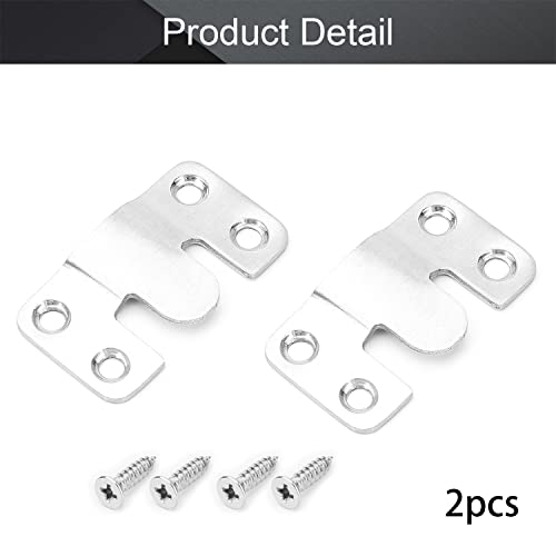 Image of Nails for Hanging Pictures,Picture Hooks 20PCS Flush Mount Bracket 1.69 inch x 0.75 inch Interlocking Photo Frame Hook Stainless Steel Wall Mount Clip Hook for Picture Display Art Gallery Wall Mount Hardware