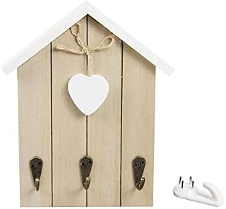 Wall Mounted Wooden Key Holder with Hook Cute Key Hanger for Wall House-Shaped Key Cabinet Key Rack for Wall Key Box for Home