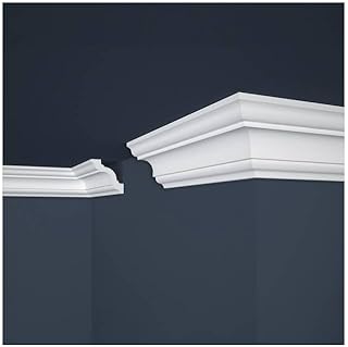 Corniche de Plafond Décorative - Modèle structuré - Polystyrène - 200x8x8 cm