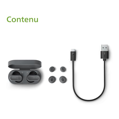 Philips TAT3509GY écouteurs Intra Auriculaires sans Fil Casque antibruit Son Naturel avec Basses dynamiques appels clairs et étui de Chargement de Poche - vue 3