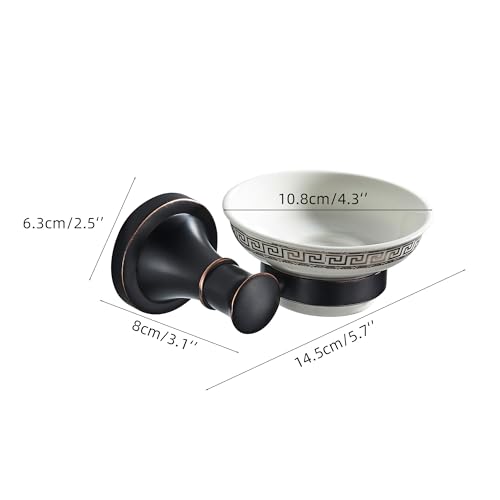 Image of Black Bathroom Soap Dish Holder Wall Mounted Bathroom Hardware Accessories,Oil Rubble Bronze