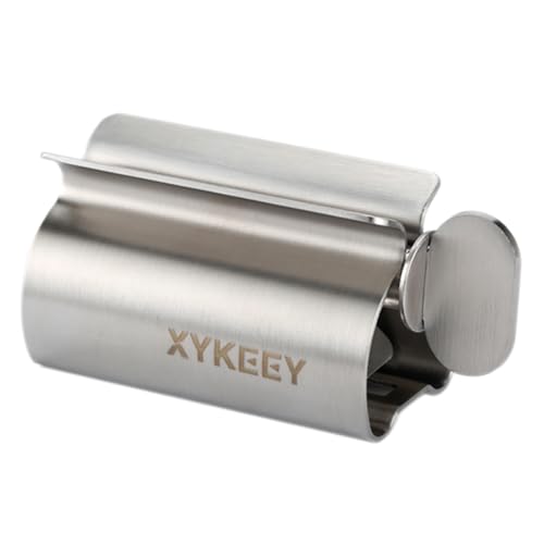 XYKEEY 歯磨き粉絞り器 チューブ絞り器 - 歯磨き粉絞り器 ローラーチューブスクイーザーツール、ローリング歯 パステトゥースペーストスクイーズディスペンサー チューブ絞り器、1パック(ステンレススチール)