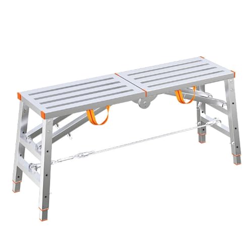 ENWYTE Piattaforma di lavoro pieghevole scala a pioli ponteggio altezza regolabile portatile casa ufficio officina garage per pulizia lavaggio auto(140x30)