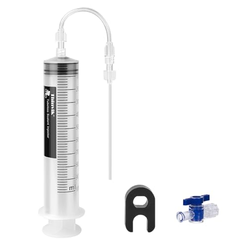 Thinvik 3.5 oz/100ML Tubeless Sealant Injector kit with Presta Valve Core Removal Tool.Tubeless Sealant Injector Syringe for Stans No Tubes Sealant.Bicycle Tubeless Tire Sealant Syringe with Switch.
