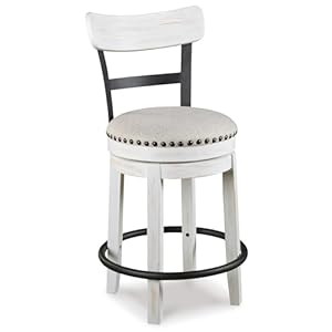 Signature design by ashley valebeck 245 modern swivel counter height barstool whitewash  urban country home decor