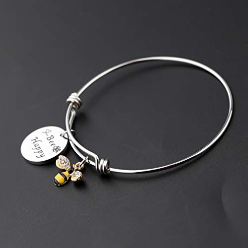 WUSUANED Honey Bee Bracelet Charm Good Luck Gift Jewelry Inspirational For Bee Lovers3