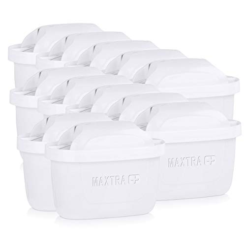 BRITA Pack de 12 filtres MAXTRA+, réduit le calcaire, le chlore, le plomb et autres impuretés pour une eau du robinet plus pure, sans BPA