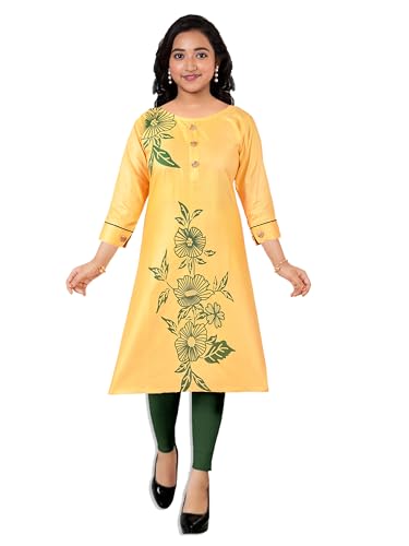 Image of Sevgi Girl's Floral Print Rayon Kurti