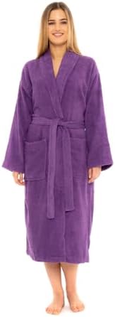 CICK Towelling Bath Robe Premium Quality Bathrobes for Women Highly Absorbent 100% Cotton Shawl Design Perfect for Men & Women in Loungewear and Gifts