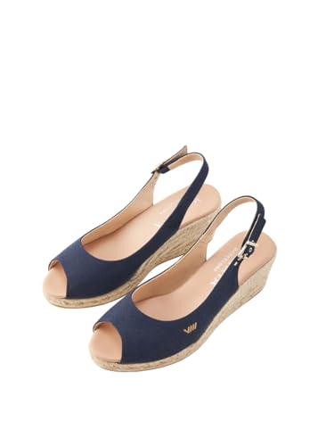 VISCATA Gavina Canvas Slingback Wedge with Ankle Strap Handmade 2 ½” Heel Women's Sandals with Breathable Organic Cotton Canvas and 100% Natural Jute Midsole for all Casual Occasions3
