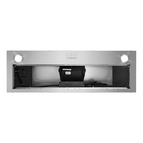 COSMO COS-36IRHP 36 in. Lumin Collection 380 CFM Ducted Insert Range Hood, Button Controls, LED Lights, Stainless Steel by COSMO - Image 5