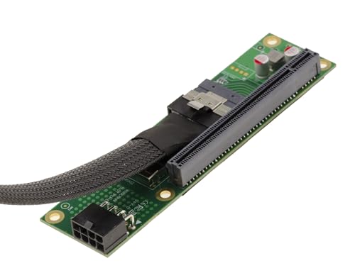 KALEA-INFORMATIQUE Kabel przedłużający Riser PCIe Gen 4.0 x16 do rozgałęźnika 2 porty x8 przepustowość 32 GB/s w Gen4