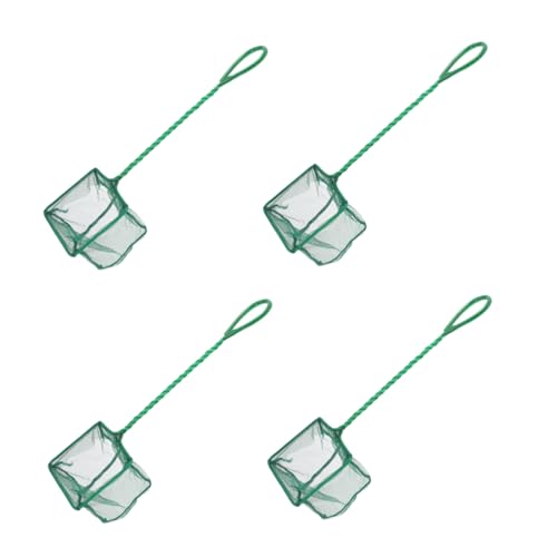 Toyvian 4 pièces Filet Épuisette Portable pour Aquarium et Bassin Filet Fin pour Crevettes et Poissons Poignée Durable et Design