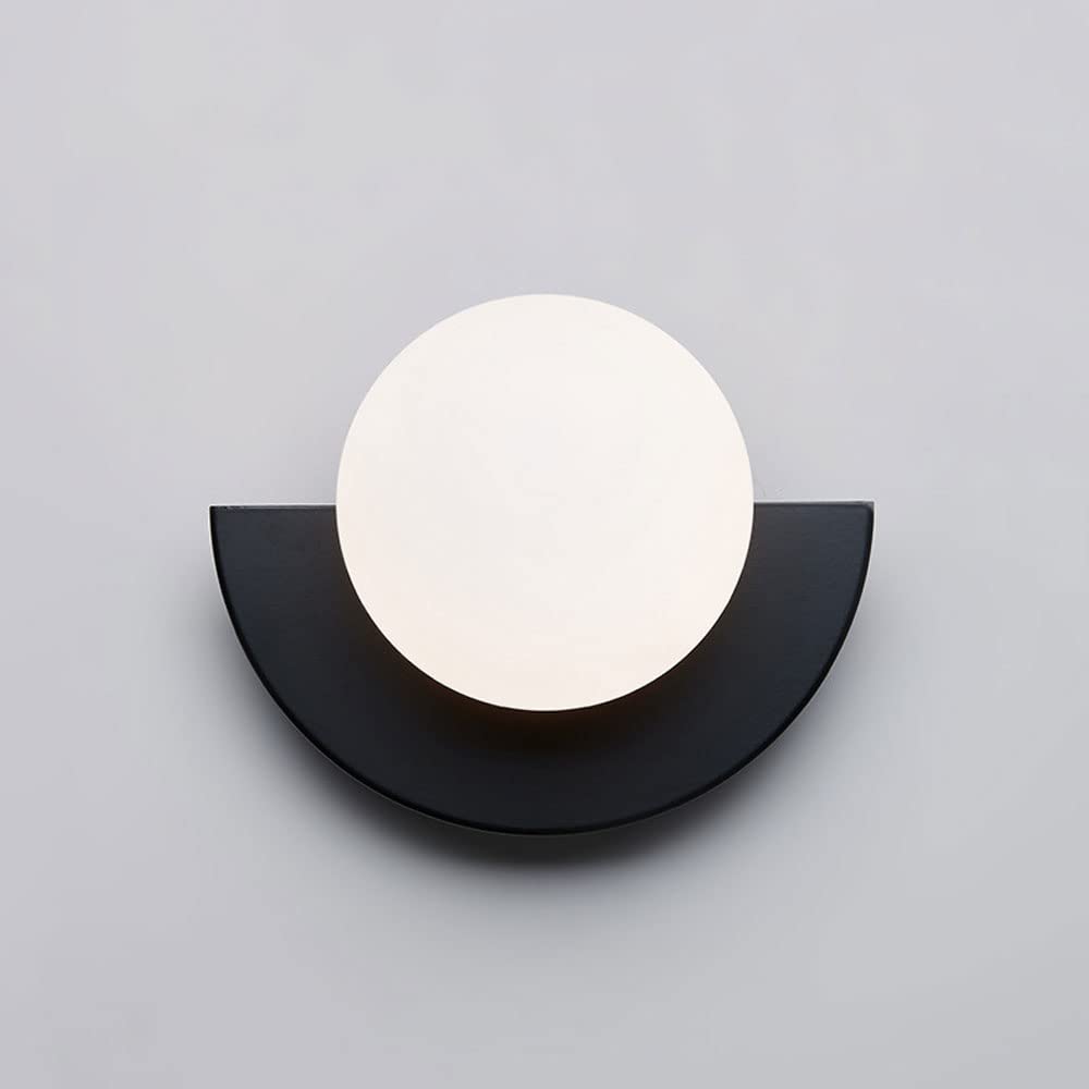 SXECAEPS Nordic Wall Sconce Glass Globe Light, Geometric Mounted Lamp Bedroom Bedside Lighting Fixture, Living Room Decor Sconces Indoor Lamps for (Color : Glass)