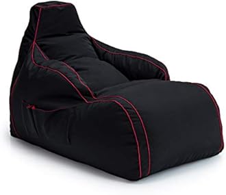 Game Over Video Gaming Bean Bag Lounger Chair | Indoor Living Room | Side Pockets for Controllers | Headset Holder | Ergonomic Design for Relaxed Gamer (Fire Rune)
