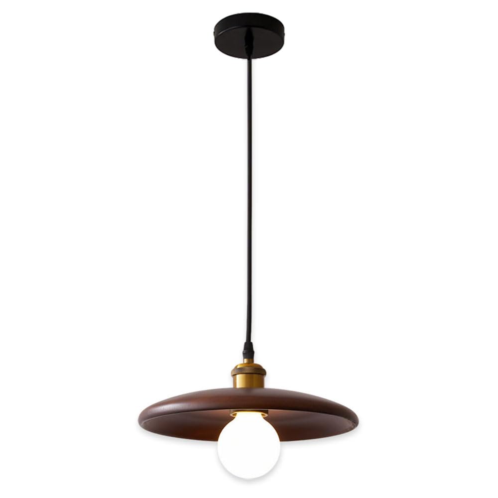 Haidu B Japanese Minimalist Style Solid Wood Pendant Lamp Lampshade, E27 Screw Single-Head Chandelier, Ceiling Lighting Fixtures, Edroom Dining Room Kitchen Decoration Hanging Light