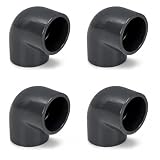 4 Stück 90° PVC-U Winkel 50 mm | Klebemuffe für Rohrleitungen |16 bar Druckfest | Korrosionsbeständig & Langlebig (4er Set)
