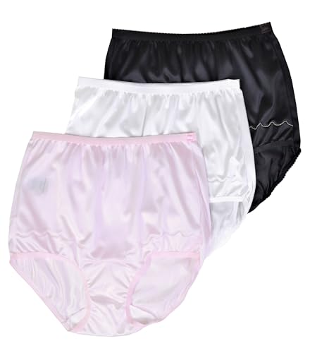 Image of Dixie Belle Women's Underwear Nylon Brief High Waist Scallop Trim 3-Pack 719