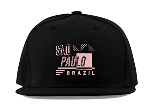 Casquette Sao Paulo coton noir visière plate ajustable taille unique