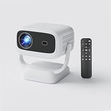 Portable WiFi Bluetooth Projector, 4K Support Smart Mini Projector with Rotatable Stand, 1080P FHD Home Cinema Projector for Movie Film, Work with Smartphone/TV Stick/Laptop PC