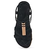 Alicegana Womens Sandals Summer Dressy Comfortable Flat Shoes Non Slip Gladiator Walking Casual Beach