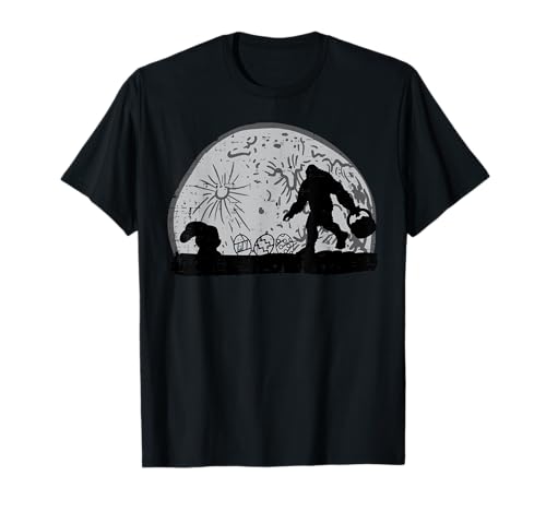 Bigfoot Lapin de Pâques Silhouette Lune Sasquatch Homme Femme T-Shirt