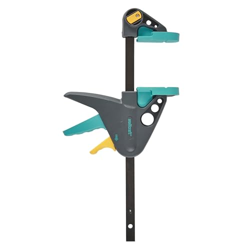 wolfcraft EHZ 65-150 Einhandzwinge PRO - Spannkraft: 90 kg - Kraftvolle Zwinge zum Spannen von Werkstücken mit nur einer Hand - Spannweite: 150 mm - 3456000