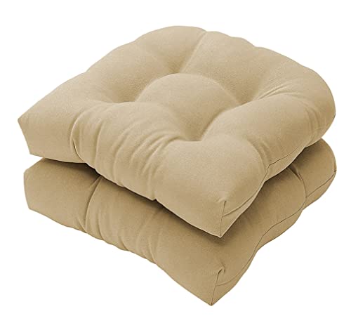 BoruisX Cojín de asiento suave para silla, 2 unidades, cojín de algodón para silla de jardín, 48 x 48 cm, cojín de asiento para patio, hogar, oficina (beige) Cover