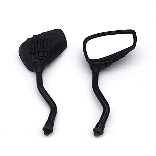 Espejos retrovisores de esqueleto negro 8mm 10mm para moto chopper y ATV