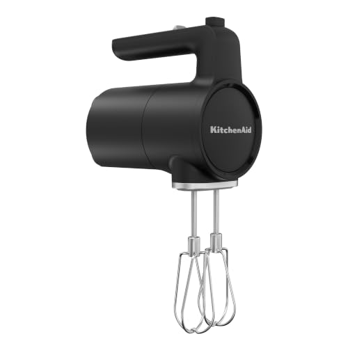 Kitchenaid Batteur à main sans fil - Go Cordless - Batteur électrique avec 7 niveaux de vitesse - 2 Fouets Turbo - Sans batterie - Noir