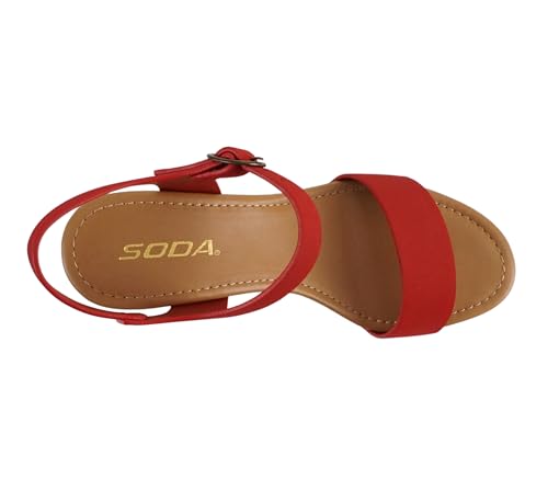 Image of Soda CHIVAS ~ Women's Bold Buckles Studded Wedge Sandal