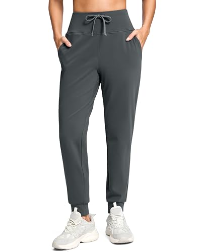 Image of G Gradual Women's Fleece Lined Joggers with Zipper Pocket Water Resistant Running Hiking Pants Winter Warm Thermal Sweatpants