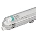 Produktbild HOFTRONIC - LED-Feuchtraumleuchte 120 cm 4000K Neutralweiß 18W 2520lm 140lm/W Flimmerfrei Verlinkbar T8 Werkstattlampe IP65 Wasserfest Wannenleuchte Leuchte für Garage Keller Bad Büro Warenhaus